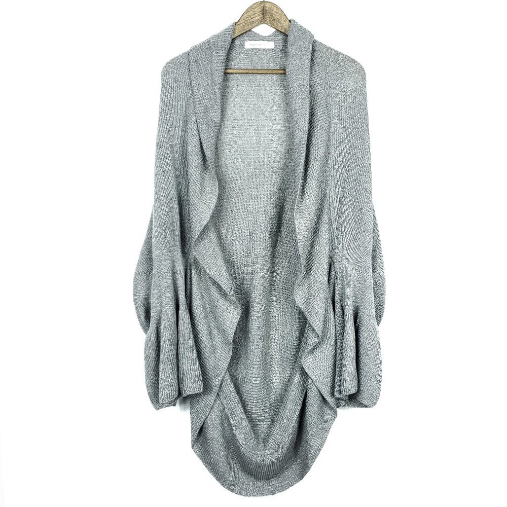 Sleeping On Snow Gray Wool Bell Sleeves Cardigan